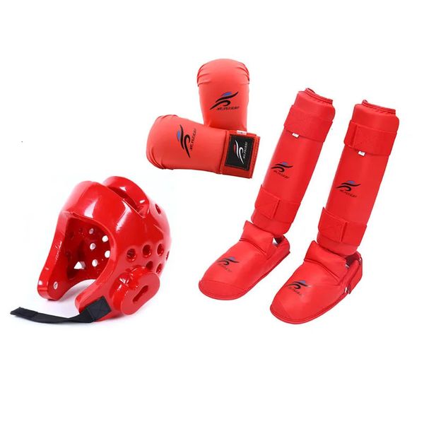 Комплект снаряжения для спарринга для тхэквондо, шлем, защита ног, защита ног, женские боксерские перчатки, ММА, мужские, детские, пояс для каратэ Wesing 240226
