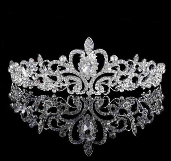 Nuovi economici Sparkle Perline Cristalli Corone nuziali Tiara di cristallo nuziale Corona Fasce Accessori per capelli Festa nuziale Tiara nuziale3765019