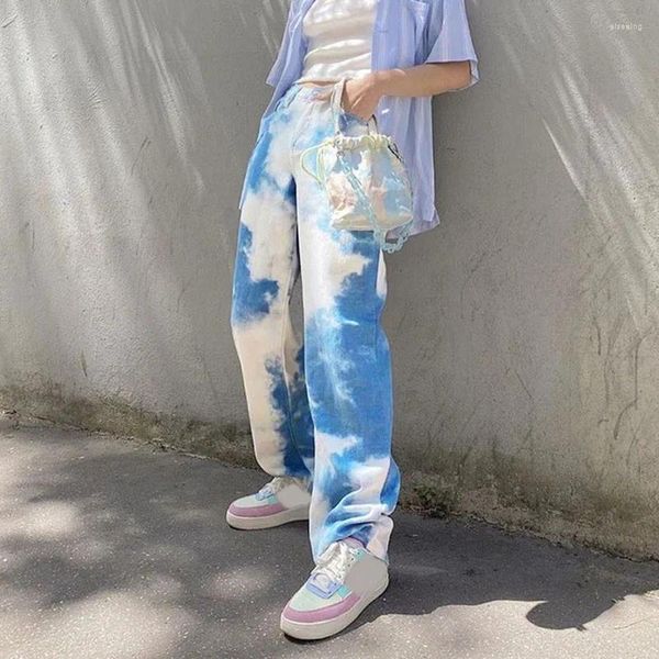 Pantaloni da donna Y2k Vestiti E Ragazza Tie Dye Harajuku Hip-hop Pantaloni larghi a gamba larga Pantaloni da donna Estetici da jogging Vecchio stile