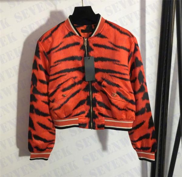 Tiger Print Jacken Damen Mäntel Mode Designer Kurzjacke Streetwear Langarm Reißverschluss Mantel Oberbekleidung3707204