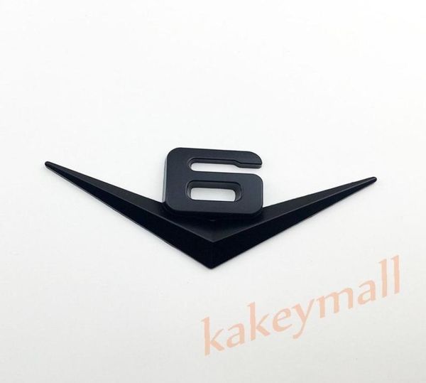 Universal 3D Chrom Metall V6 V 6 Logo Emblem Abzeichen Aufkleber Aufkleber Auto Fahrzeug Zubehör Trim Schwarz Style2283742