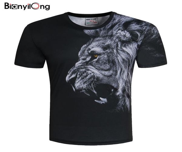 Sıradan Moda Erkek Kadınlar Tshirt 3d Aslan Baskı Tasarlanmış Şık Yaz Tişört Marka Tees artı Beden M5XL ONECK7566282