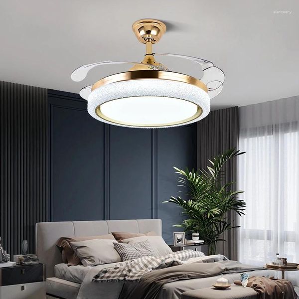 110v220v ventilador de teto invisível lâmpadas quarto sala estar jantar estudo led moderno e minimalista luz pingente doméstico