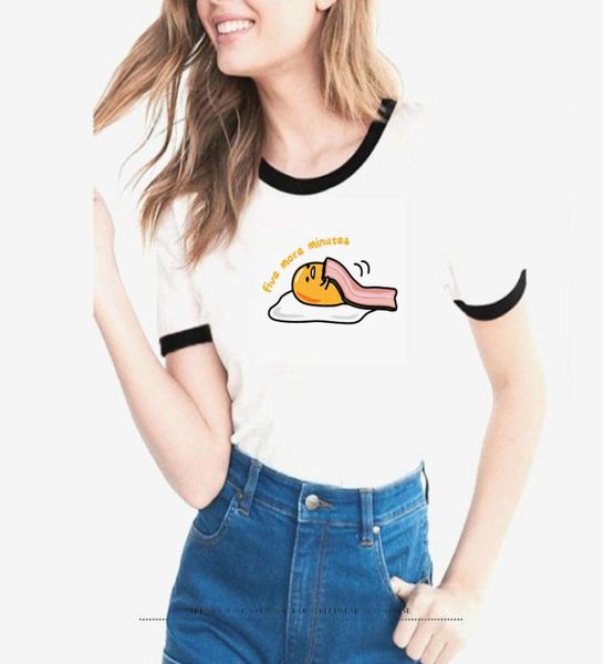 2018 Nova Camiseta Mulheres Bonito Gudetama Preguiçoso Gema de Ovo Camiseta Engraçada Feminina Camiseta Linda Women039s Camisa Kawaii Roupas Plus Size 8427128