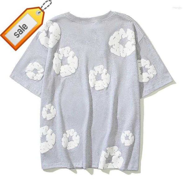 T-shirt da uomo T-shirt da uomo Streetwear T-shirt estiva in cotone con stampa in schiuma di Kapok completa per uomo e donna T-shirt a maniche corte Ropa Hombre Top oversize 990