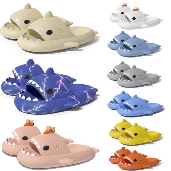 Frete grátis designer tubarão slides sandália chinelo sliders para homens mulheres sandálias gai pantoufle mules homens mulheres chinelos formadores flip flops sandles cor