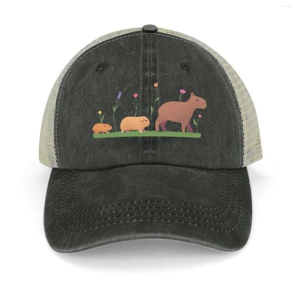 Top Caps Hamster Gine Domuz ve Capybara Kovboy Şapkası Kabarık UV Koruma Solar Askeri Taktik Kapa Kadın Erkekler