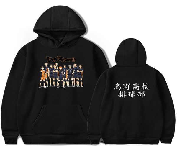 Japan Anime Haikyuu Cosplay Felpa con cappuccio Donna Uomo Harajuku Felpa Karasuno High School Pullover Giacca con cappuccio Abbigliamento sportivo casual3146163