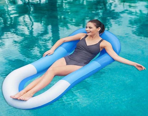 Rede flutuante lounge malha cama inflável piscina lago jangada colchão de ar cadeira pvc portátil mar flutua tubes8387364