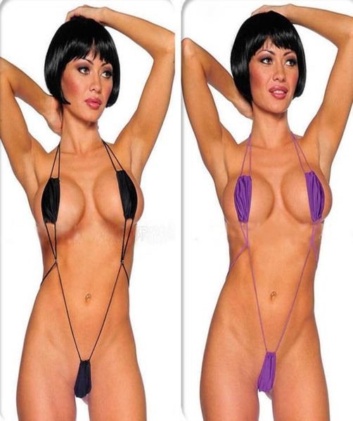 Donne Costumi da bagno sexy Lingerie Bikini sexy Mini Vstring Halter Reggiseno Perizoma Imbracature Micro Monokini Costumi da bagno estivi Costumi da bagno Y09297892