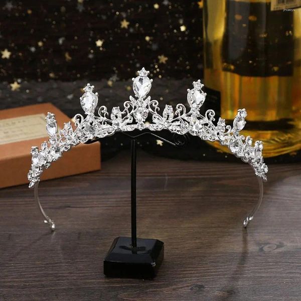 Acessórios de cabelo Hairpin Flor Folha Pente Pérola Tiara Princesa Cristal Tiaras Rhinestone Hoop Bridal