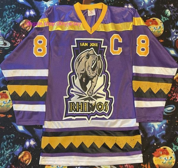 Billig genähtes seltenes Vintage K1 Sportswear RHI San Jose Rhinos Mark Woolf Hockey Jersey Herren Kinder Throwback Jerseys9615236