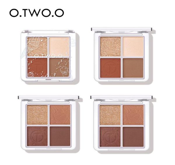 OTWOO 4 Cores Paleta de Sombras Pêssego À Prova D 'Água de Longa Duração Shimmer Matte sombra de Olho Macio Suave Primer Maquiagem Cosmetics3838686