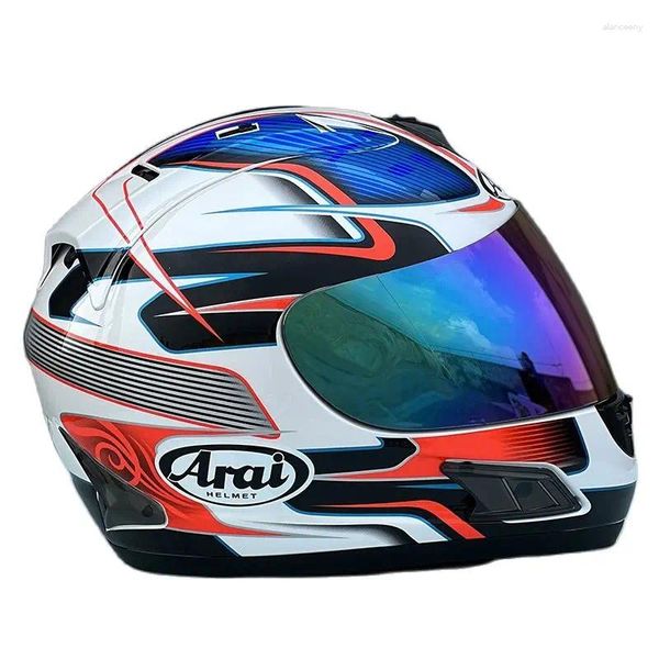 Caschi Moto Integrali Casco Professionale da Rally Racing da Uomo Retro Perfetto per Vintage Dani Pedrosa