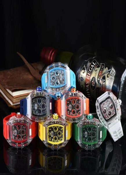 Relógio de luxo profissional masculino soul top fábrica relógios de pulso mostrador preto PVD Time Day Black rubbe Richard Mechanic Quartz Watche6391057