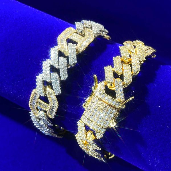 Feiner Schmuck, Diamant-Armreif, glitzerndes Weißgold mit Diamant-Charms, Sterlingsilber-Armbänder mit Buchstaben „h“ für Frauen