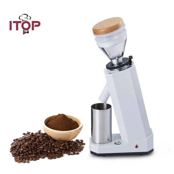 Werkzeuge ITOP 40mm Edelstahl Grat Kaffeemühle Metall Hopper Elegante Samll Elektrische Kaffeemühle Maschine Tragbare Haushalts Cafe