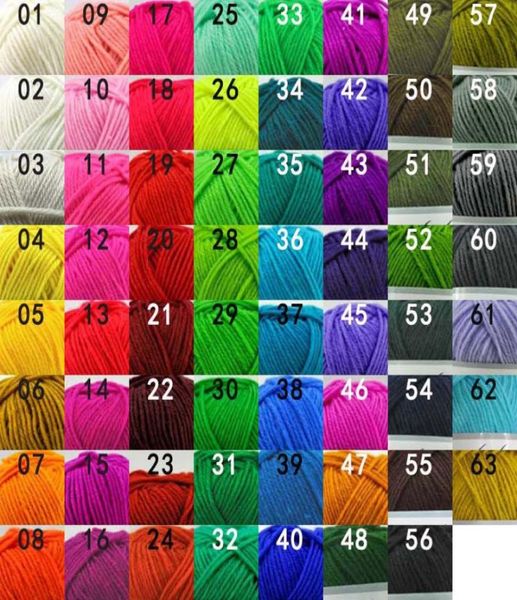 63 Farben 50 gball Hochwertiges warmes DIY-Acrylgarn Babygarn für Strickdecke Häkelgarn Ship6680846