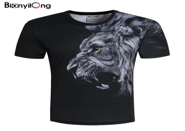 Sıradan Moda Erkek Kadın Tshirt 3d Aslan Baskı Tasarlanmış Şık Yaz Tişört Marka Tees artı Beden M5XL ONECK8014486