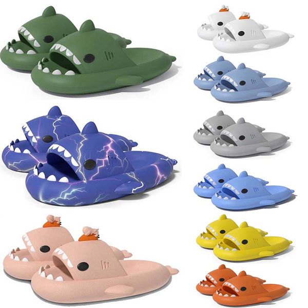 Frete Grátis Designer Shark Slides Sandália Slipper Sliders para Homens Mulheres GAI Sandálias Pantoufle Mules Homens Mulheres Chinelos Treinadores Flip Flops Sandles Color93