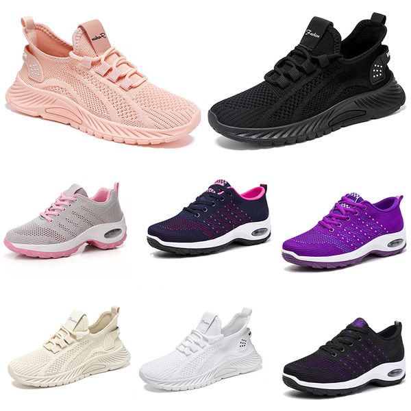 Novo homem mulher caminhadas correndo sapatos planos sola macia moda roxo branco preto confortável esportes bloqueio de cor q9 gai esporte