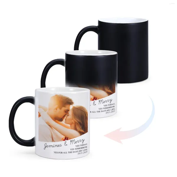 Canecas Personalizado Po Color Mudando Caneca de Café Cacau para Namorado Namorada Dia dos Namorados Ideias de Presente 11oz Xícara de Chá de Leite