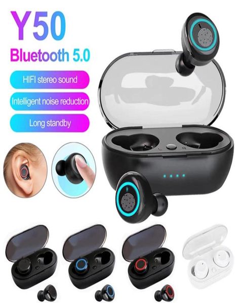 Y50 TWS Drahtlose Bluetooth-Kopfhörer Musik Stereo Headset inEar Sport Ohrhörer mit Mikrofon mit Ladebox für Smartphone1616671