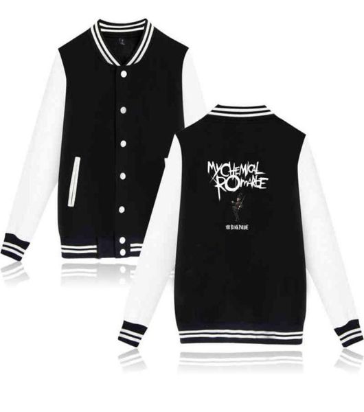 Meu romance químico jaquetas de beisebol jaqueta bomber das mulheres dos homens moletom preto desfile punk emo rock casual hoodies uniforme coat3914127