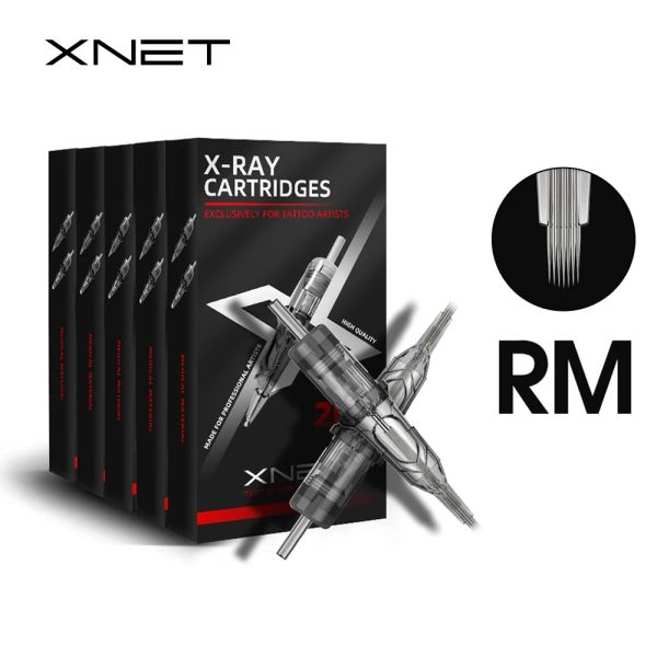 Aghi XNET XRAY 20/60/100/200 pezzi Rotondi Magnum RM Aghi per tatuaggio sterilizzati monouso di sicurezza per macchinette rotative per tatuaggi