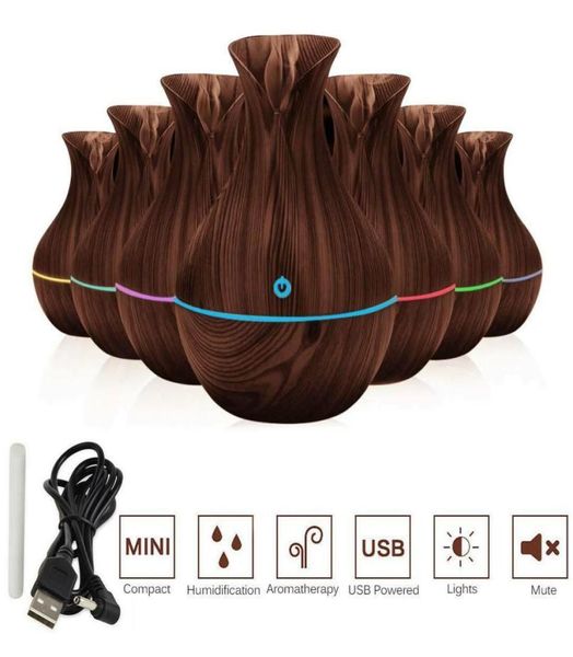 Diffusore di aromi di olio essenziale Aromaterapia 7 colori LED Umidificatore ad ultrasuoni Purificatore d'aria Umidificatore USB macchina per aromaterapia domestica6370966