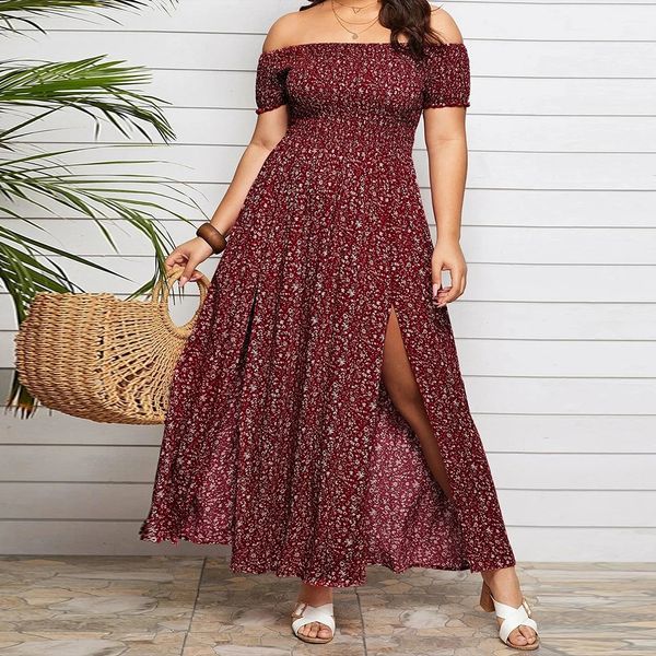 Übergroßes Kleid für Frauen Kleidung 2023 Sommer Plus Größe Boho Strand Floral Mini Sommerkleid Weibliche Casual Langen Rock Vestidos 240301