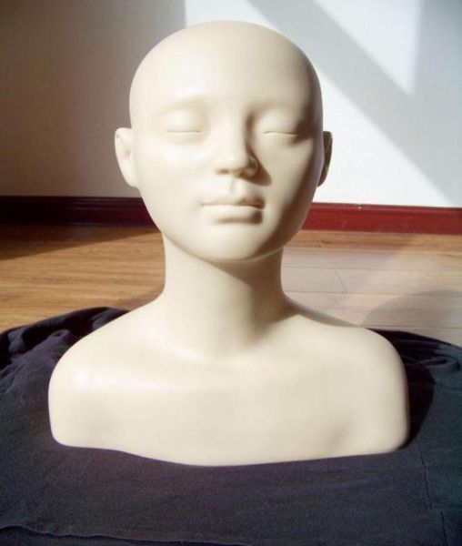 Cabeças de manequim de massagem de borracha macia compõem prática formação manequim cabeça ombro osso busto olhos fechados manequim 9896815