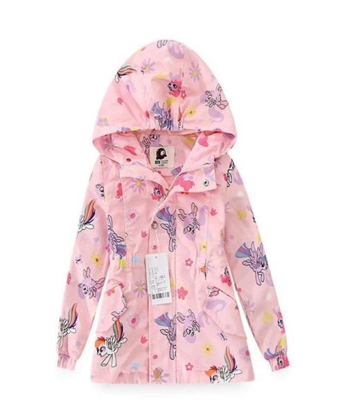 Giacche primaverili per bambini Ragazze Unciorn Giacca a vento Bambini Con cappuccio in pile Cappotti antipioggia Abiti a prova di acqua Teeangers Girl Blazer LJ2011306231974