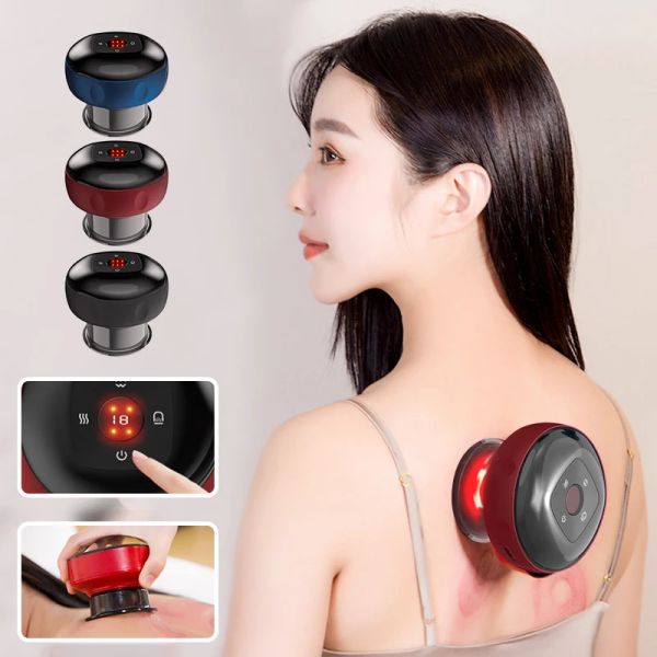 Relaxamento elétrico cupping massager conjunto cupping terapia conjunto gua sha copos recarregável queima de gordura emagrecimento saúde volta dispositivo massagem