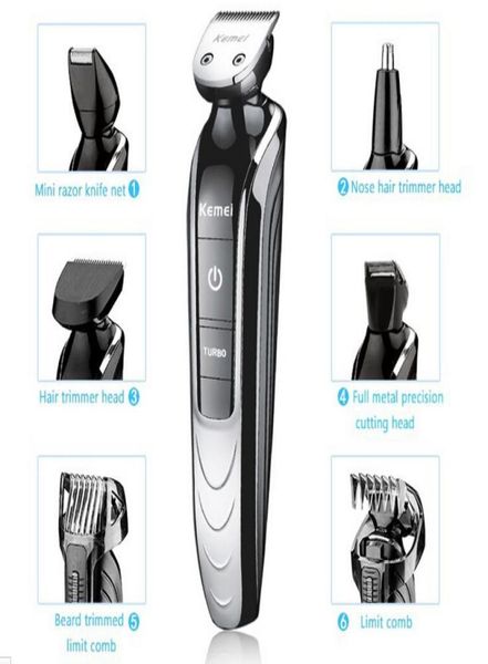 AllinOne Trimmer con 7 accessori Kit toelettatura uomo elettrico tagliacapelli trimero rasoio barba naso taglio capelli ricaricabile6706383