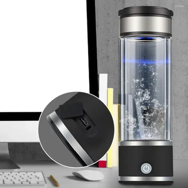 Weingläser Wasserstoff-Wassermaschine Tragbarer Generator für Home-Office-Reisen 420 ml gesunde Ionisatorflasche