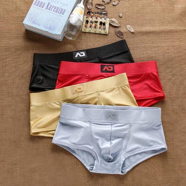 Cuecas homens roupa interior masculino biquíni baixo aumento marca designer confortável respirável boxer briefs sexy calças juventude