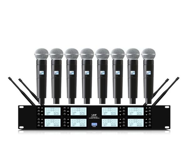 Mikrofone Professionelles UHF-8-Kanal-Funkmikrofonsystem Handheld-Lavalier-Konferenz-Karaoke-Kirche-Schule-Vortragsbühne3215172