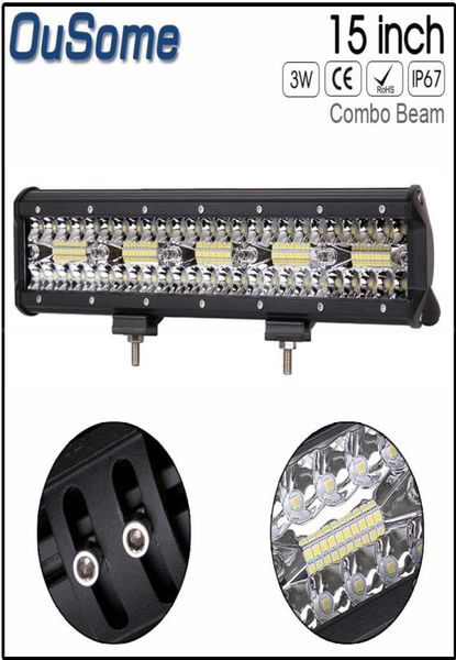 7D trirow 15 Zoll 300 W gerade LED-Beleuchtungsleiste Combo Beam Arbeitsscheinwerfer LKW SUV ATV 4x4 4WD 12 V 24 V 3945631