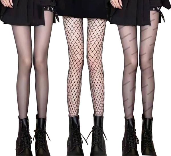 Mulheres meias clássico moda preto meias carta padrão meias sexy mulheres leggings collants elastic3310503