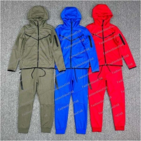 2024 Mens Tracksuit Tech Set Designer Track Terno Basquete Futebol Rugby Duas Peças com Mulheres Manga Longa Hoodie Jaqueta Calças Primavera Outono