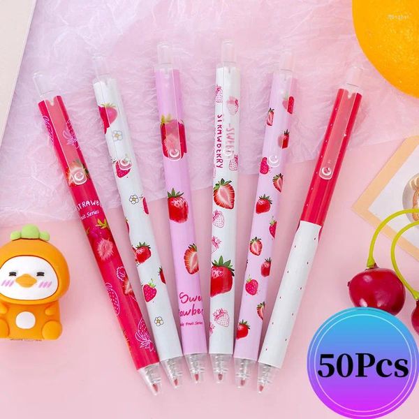 50 pçs/lote estilo coreano caneta gel canetas escolares para escrever artigos de papelaria estética engraçado original para escrever lápis de tinta kawaii