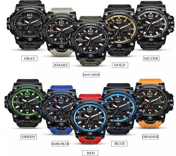 NOVO Digital Dual Display Mostrador Redondo Grande Resistente À Água Relógio de Pulso Schoole Men Sports Smael Watch Drop 4844286