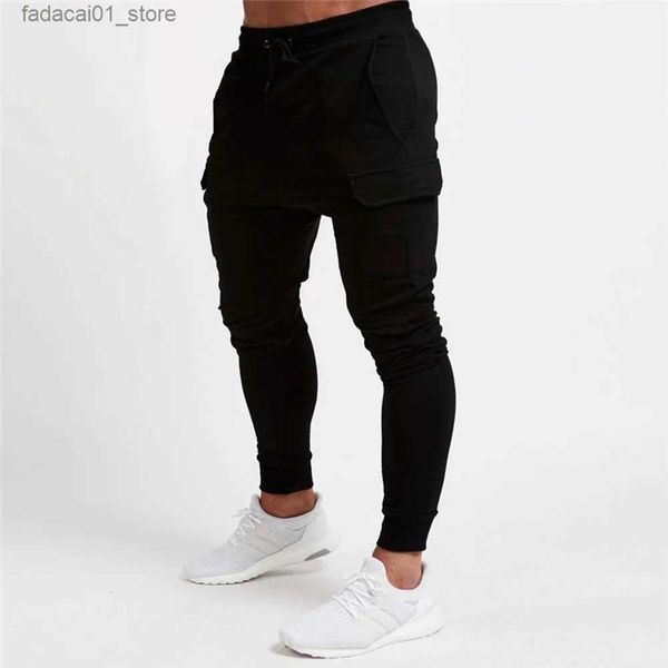 Calças masculinas Mens Sports Gym Slim Fitness Jogging Calças Casuais Calças Lápis Puro Algodão Fitness Moda Masculina Skinny Foot Workout Sweatpants Q240305