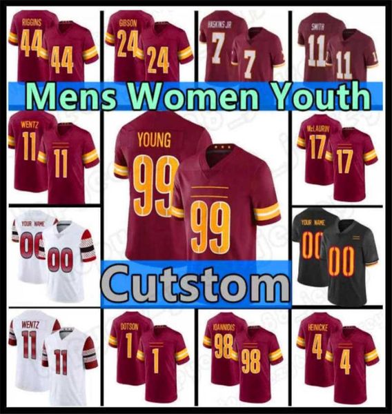 11 Carson Wentz Custom Washington039039Commanders039039 Terry McLaurin Jersey Chase Young Jonathan Allen Jahan Dotson 8437889