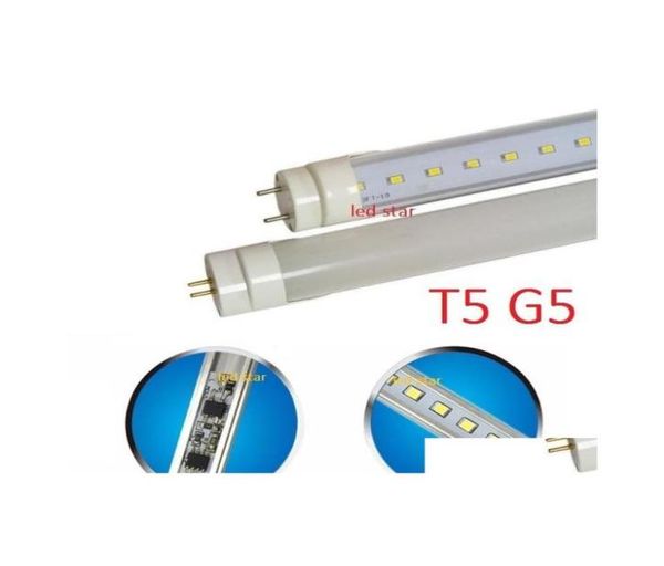 Светодиодные трубки Bi Pin G5 Base T5 Light 2 фута 3 фута 4 фута со встроенным источником питания переменного тока 110265 В Простая установка Освещение для прямой доставки L3092880