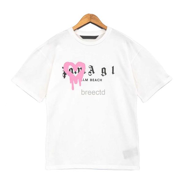 T-Shirts Designer Herren Palmes Angels Shirt Herren T Graffiti T-Shirt Modeversion Inkjet Letter Printing T-Shirts Sommer 2434