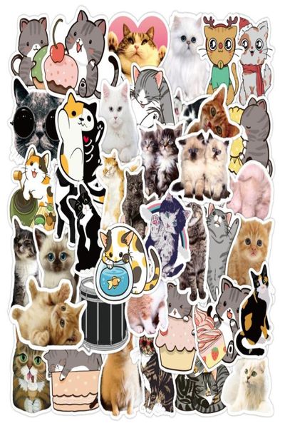 50 PZ Kawaii Cute Cat Adesivi per auto per bambini Valigia Cancelleria Frigo Bottiglia d'acqua Chitarra Laptop Bagagli Decal5533470