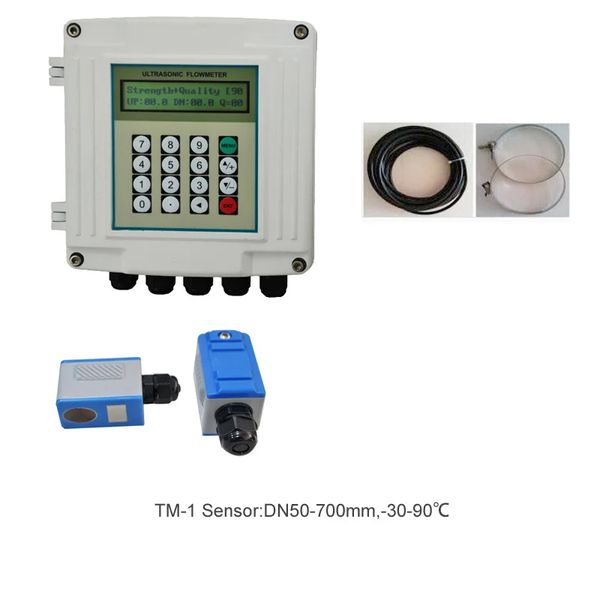 TUF-2000S braçadeira no tipo medidores de fluxo de água líquida taxa fixa de montagem na parede medidor de vazão ultrassônico digital