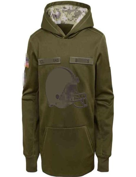 Felpe con cappuccio da uomo Felpe Bro Salute to Service Pullover Sideline Abbigliamento da uomo con cappuccio da football americano Olive3701855